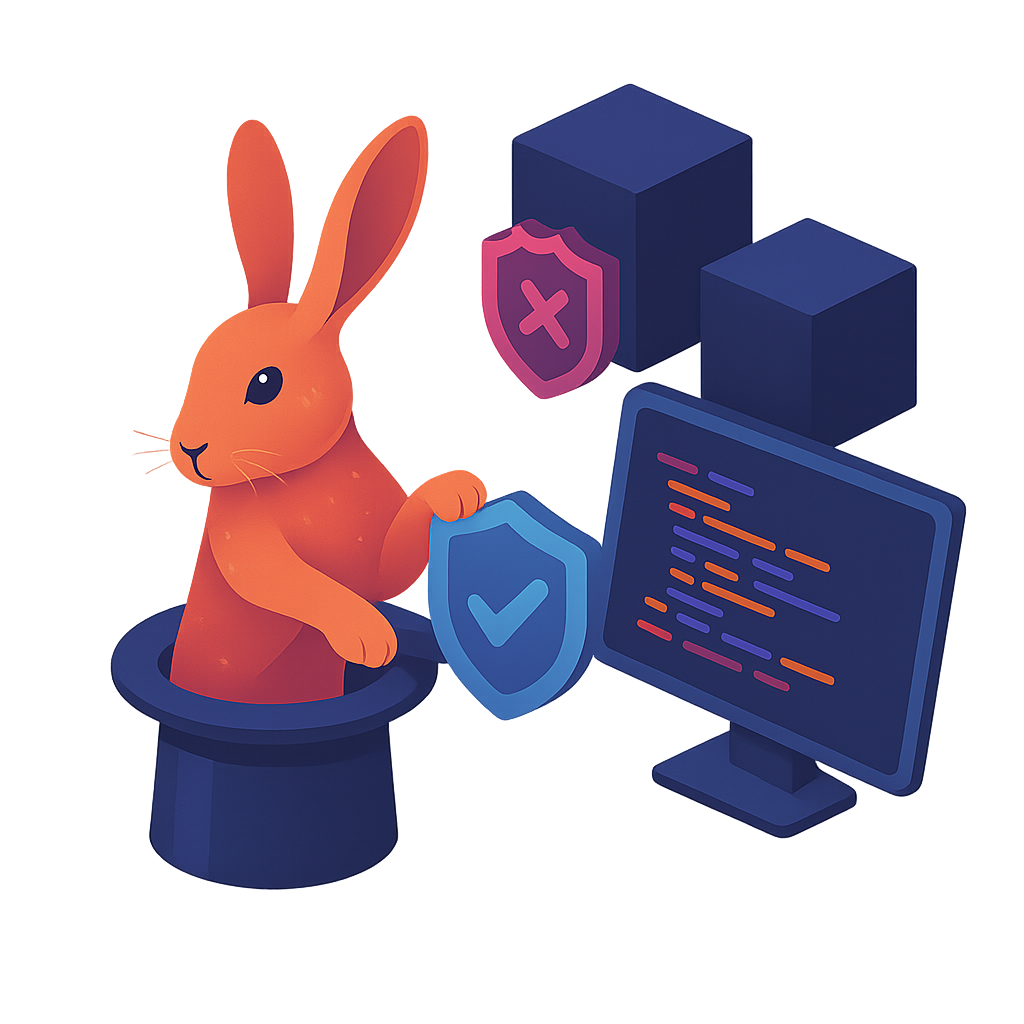 Rabbit pulling items out of a hat